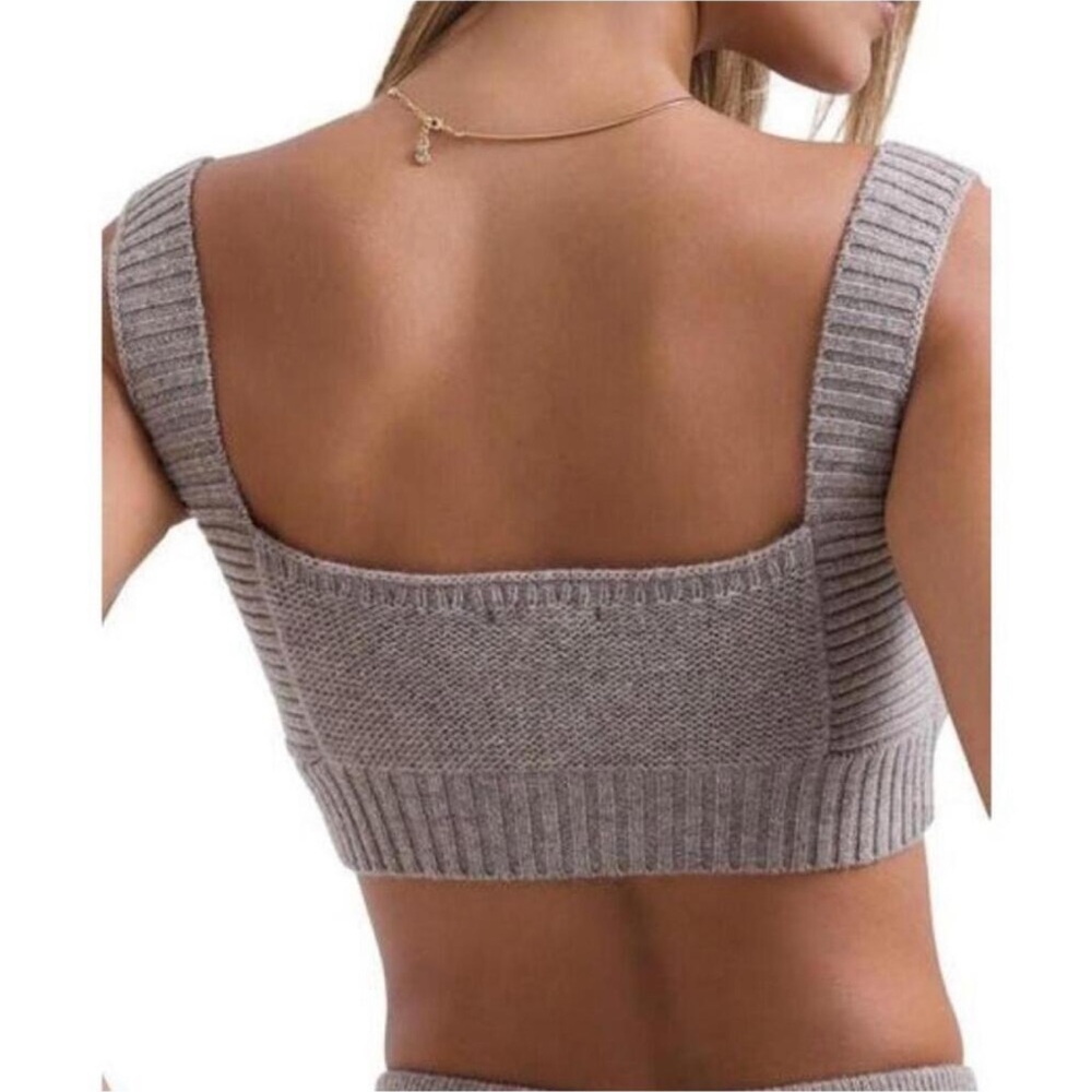 House of CB Brown Ribbed Knit Tan Crop Top-NEW-Offers accepted!